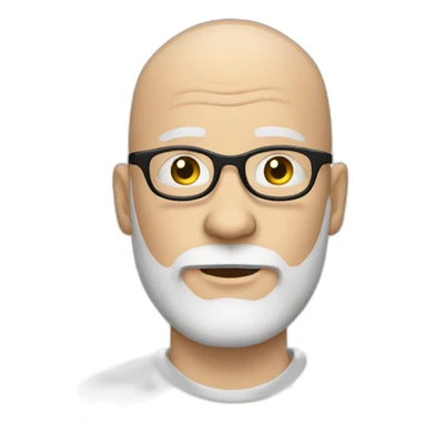 Pale Bald Bearded Man round glasses sticker