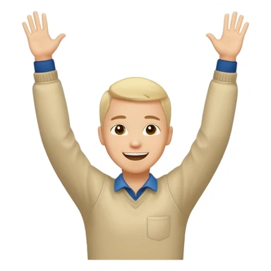 person raising both arms like at church sticker