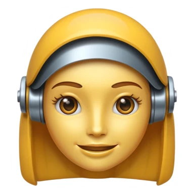 crée un emoji animé d'une tête mi-femme mi Robot Avec un sourire sticker