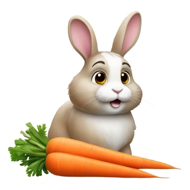 Rabbit with carrot sticker