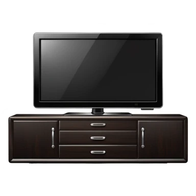 modern tv standing on a super luxurious dark cupboard sticker