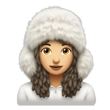 fluffy cozy winter hat on white girl sticker