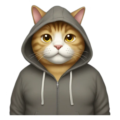 Fat cat with a hoodie  sticker