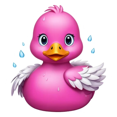 A pink duck, her tears are falling sticker