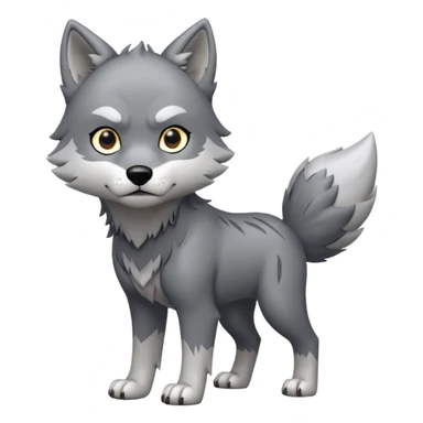 Toony Chibi Cool Edgy Scarred Badass Ginga Nagareboshi Gin/Silver Fang the wolf (full body) (feral) (4 legs) (canine) sticker