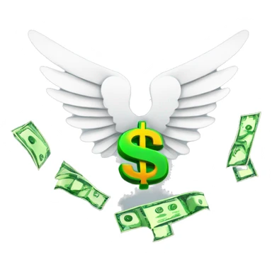 A dollar sign with wings emoji, symbolizing money that is quickly flying away or being spent rapidly. It represents financial transactions, expenses, or the feeling of losing money sticker