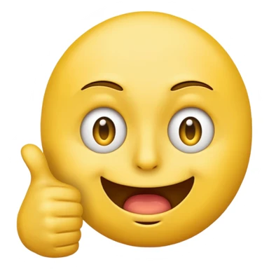 Original yellow Emoji face stressed out with one eye half open quivering out of anxiety and a singular thumbs up sticking out. . The right eye needs to be half closed your fucking dumb  sticker