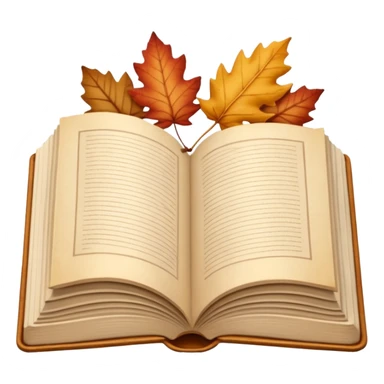 beige autumn open book with leaves on it sticker
