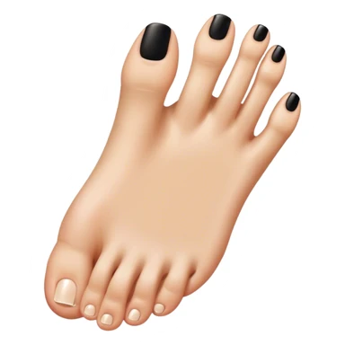 a foot toes with black toenail sticker