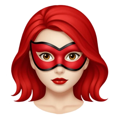 a beautiful girl wearing red mask sticker