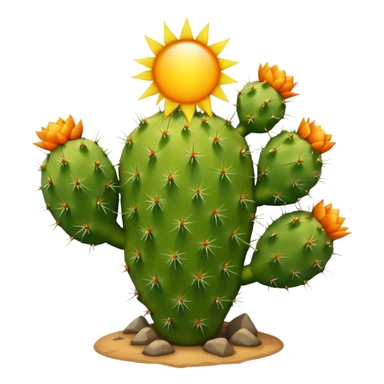 prickly pear cactus with sun in background sticker