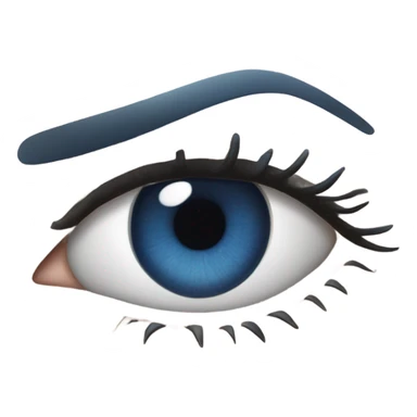 realistic dark blue eye with eyelid and eyelashes sticker