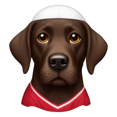 Chocolate lab wearing a Miami Heat jersey  sticker