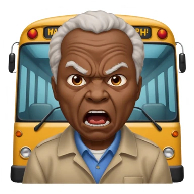 african uncle telling somone to get off the bus let him be angry. sticker