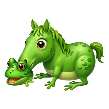 horse eating a frog sticker