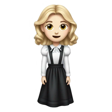 Chloe grace moretz wearing a maid dress, with a duster in her hand sticker