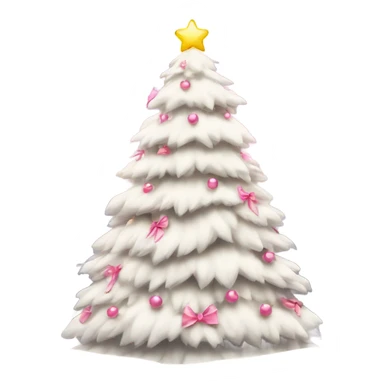 white christmas tree with pink bows christmas mood sticker