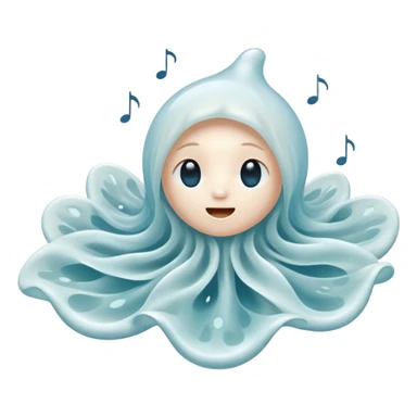 A floating creature that sings by pushing air through hollow chambers in its body like a living wind instrument. Its tone shifts as it drifts higher or lower. sticker