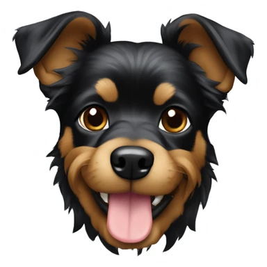 Perro yorshire negro contento sticker