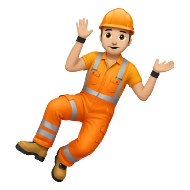 engineer hi-vis orange overalls falling over sticker