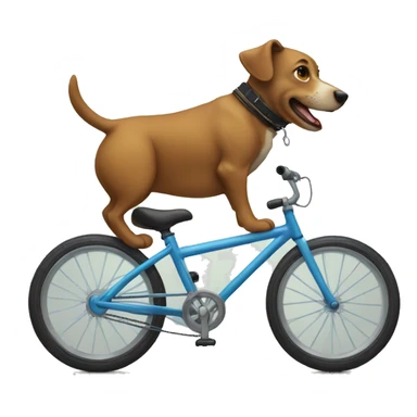 Dog doing a wheelie on a bike  sticker