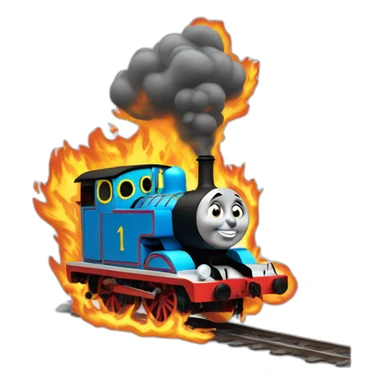 thomas the tank engine on fire sticker