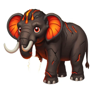 Magma+🦣+lava and cracks into a living creature with glowing red eyes I call lava mammoth 🦣 {hellephant} sticker