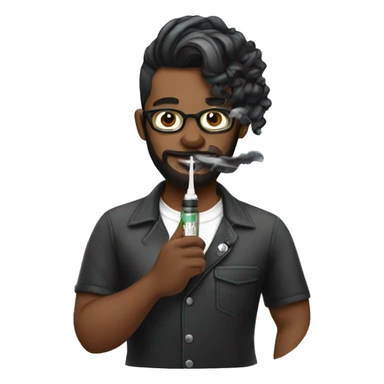 hairstylist with a vape sticker