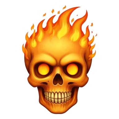 flaming skull sticker