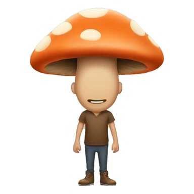 A man with dog feet and a mushroom head  sticker