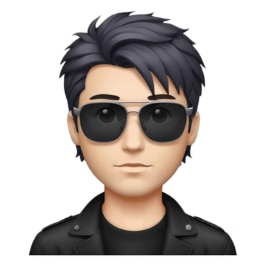 fair man with cool hair with square dark shades sticker