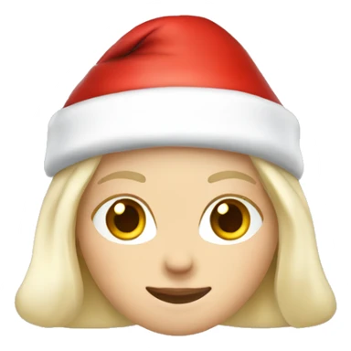 White blond girl as santa claus With hat  sticker