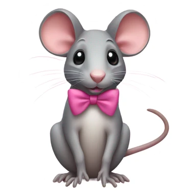 rat with a pink bow sticker