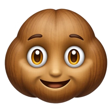 A faceless, plain walnut-shaped emoji sticker