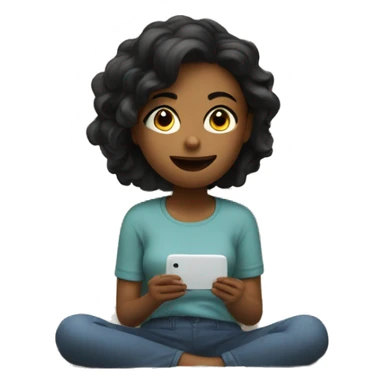 girl watching tv while on bed sticker