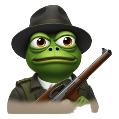 pepe with a shotgun sticker