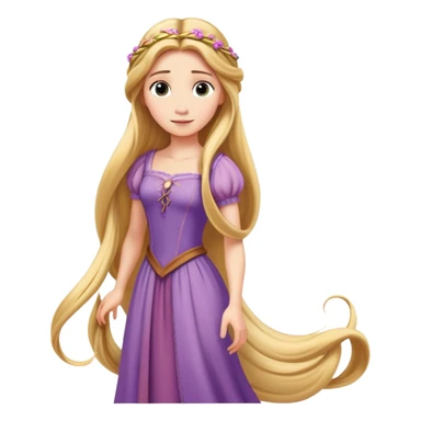 Rapunzel with long flowing hair sticker