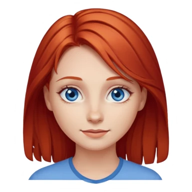 A girl with red hair and intense blue eyes. Delicate dark circles under her eyes give her a slightly tired look, and her smile belies any fatigue. sticker