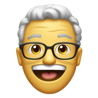 smiling shushing face nerd emoji with a big ass grin sticker