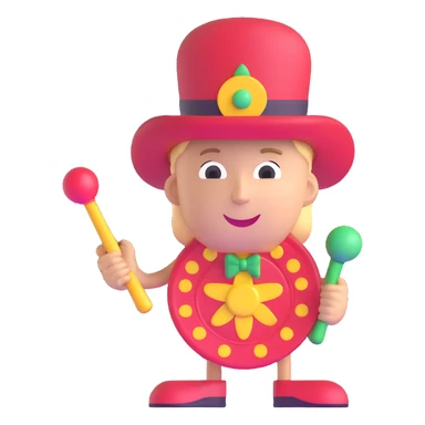 casino chip with samba hat and maracas, vibrant colors sticker