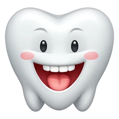 white tooth with a happy wink sticker