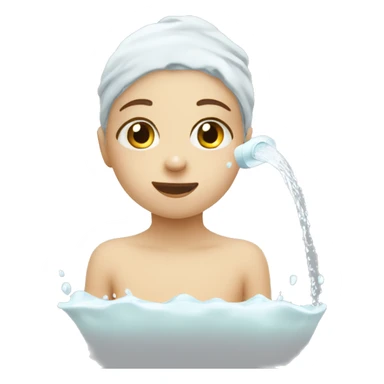 child washing face sticker