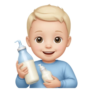 baby cute Milk bottle with cartoon face sticker