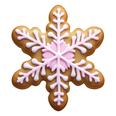 A snowflake cookie with light pink frosting  sticker