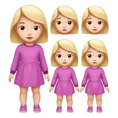 Baby Girl, Different Poses, different outfit sticker