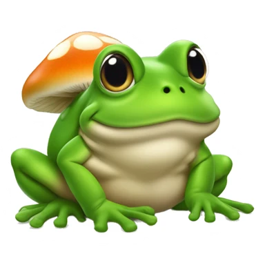 Grenouille a côté d'un champignon sticker