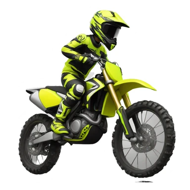 Motocross rider with yellow Fluor motorcycle  sticker