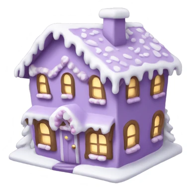 Cosy light purple gingerbread house  sticker