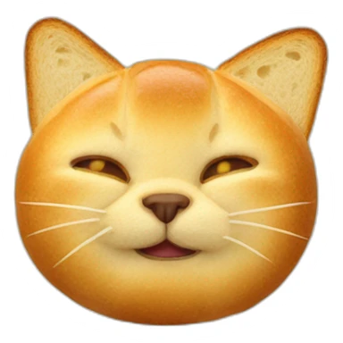 cat made of bread sticker