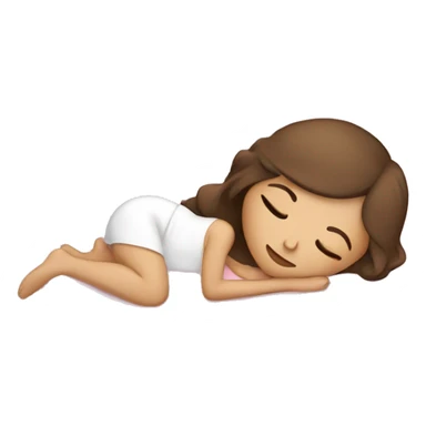 White girl brown  hair sleeping with pink blanket sticker